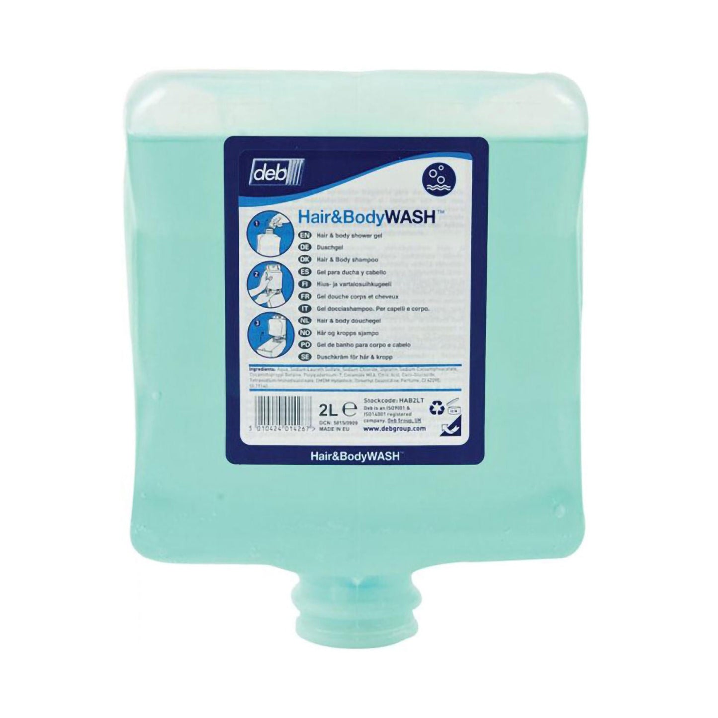 SHAMPOO, HAIR&BODY DEB 2L (4/CS)