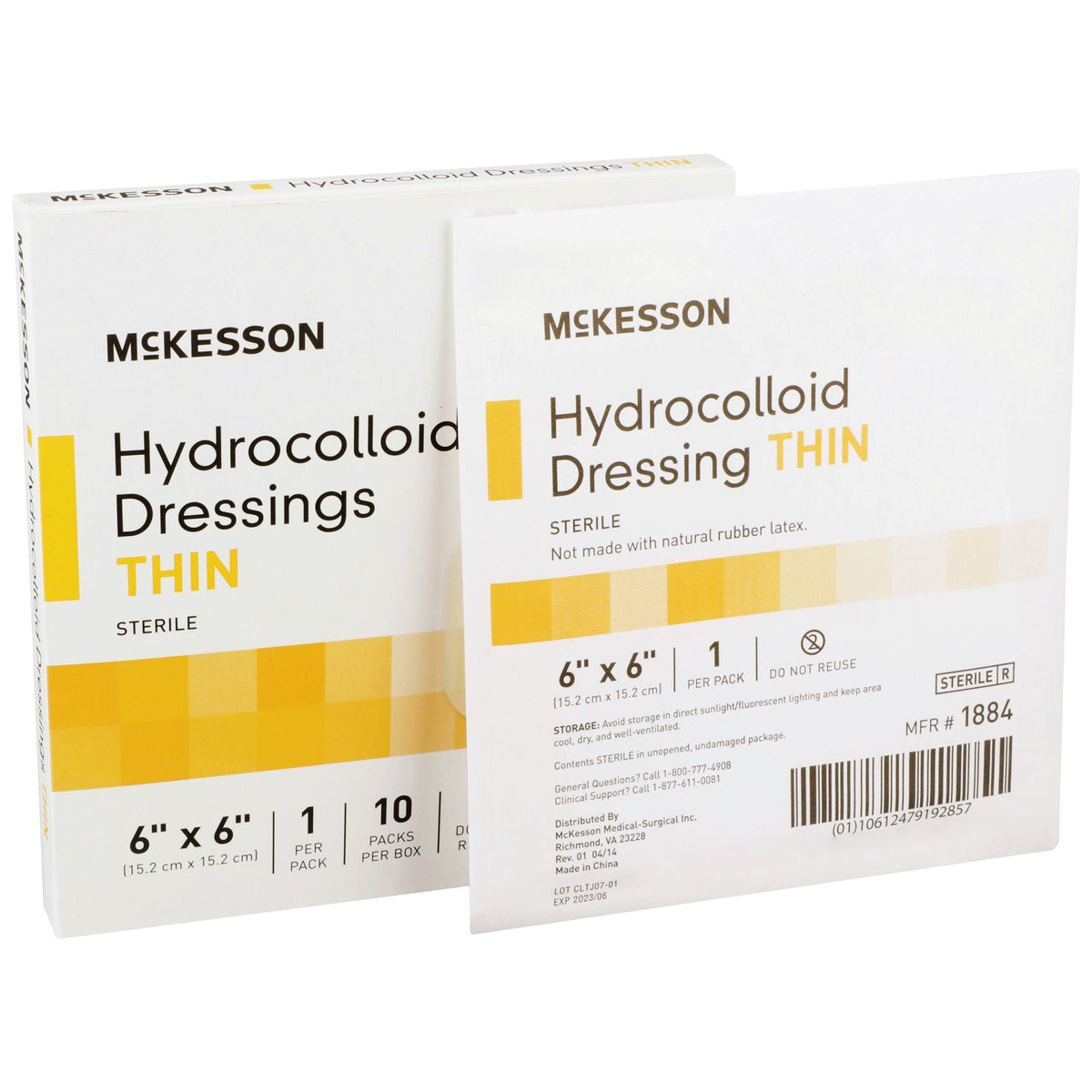 DRESSING, HYDROCOLLOID THIN STR 6"X6" (10/BX 20BX/