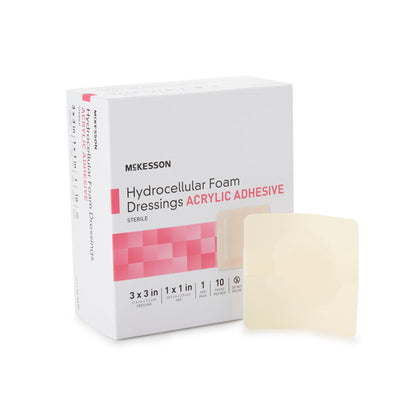 DRESSING, HYDROCELLULAR ADH STR FOAM 3"X3" (10EA/BX 10BX/CS)