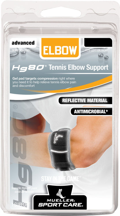 ELBOW BRACE, TENNIS PREMIUM HG80 LF BLK SM/MED
