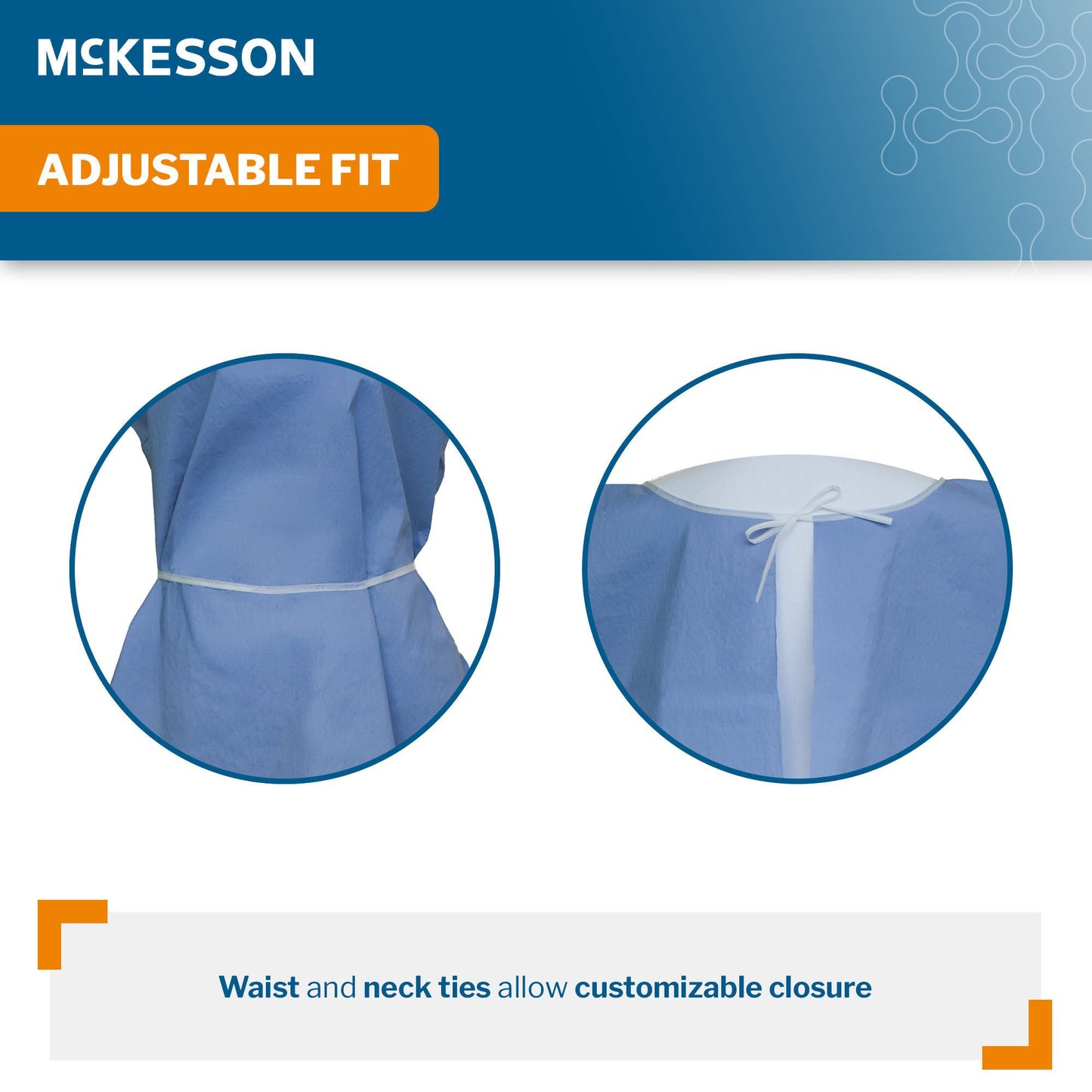 GOWN, EXAM SCRIM REINF BLU OSFM (25/CS)