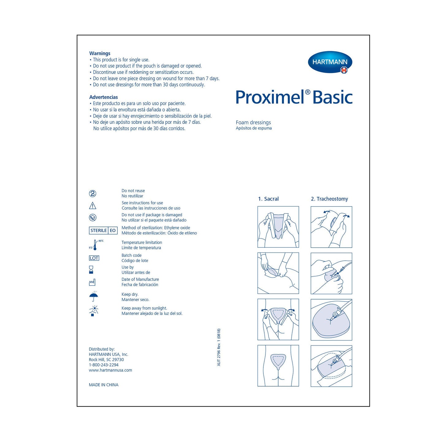 DRESSING, WND PROXIMEL BASIC FM W/BRDR 4X4" (10/BX 6BX/CS)