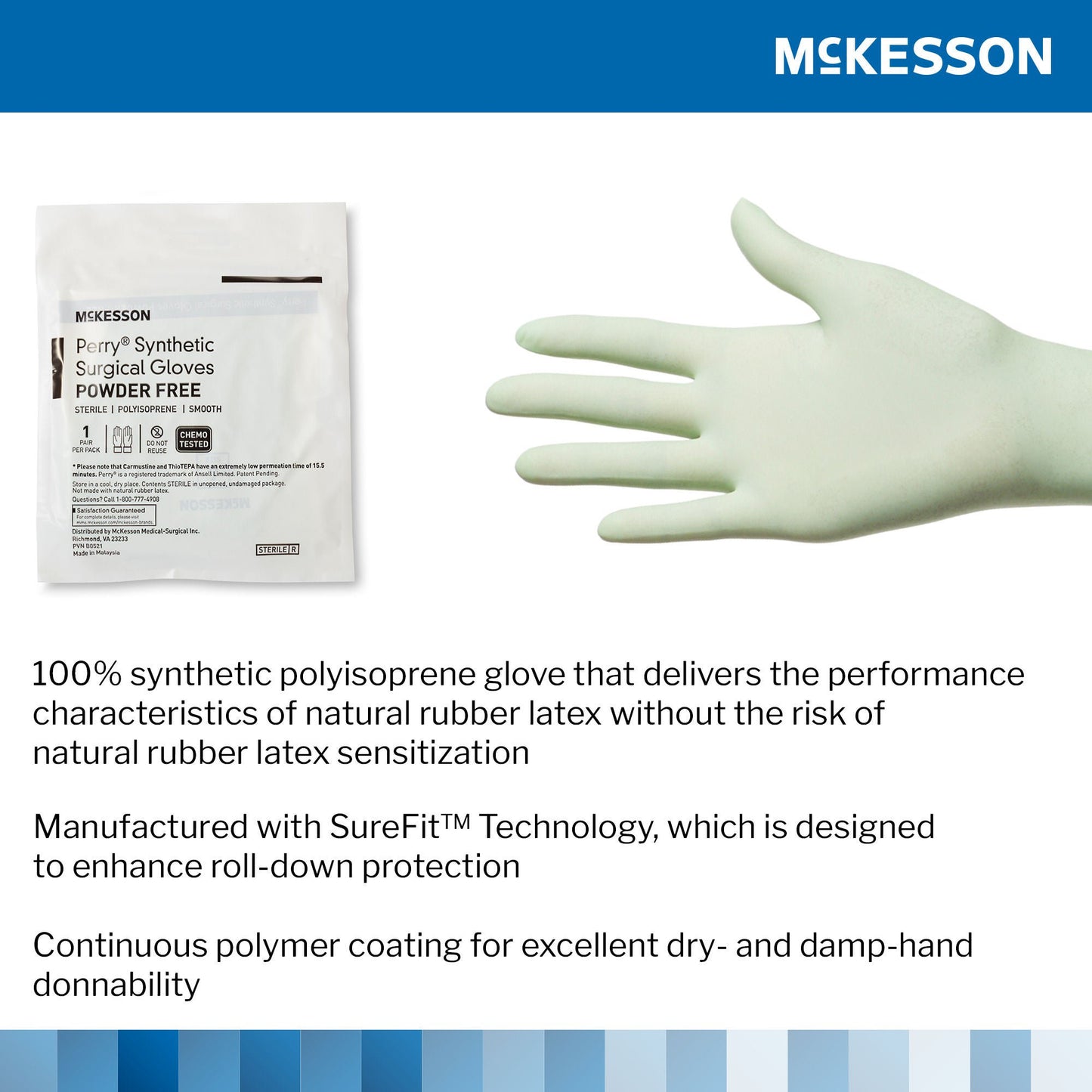 GLOVE, SURG PLYISO 8.5 STR2 SMTH CHEMO (50PR/BX 4BX/CS)