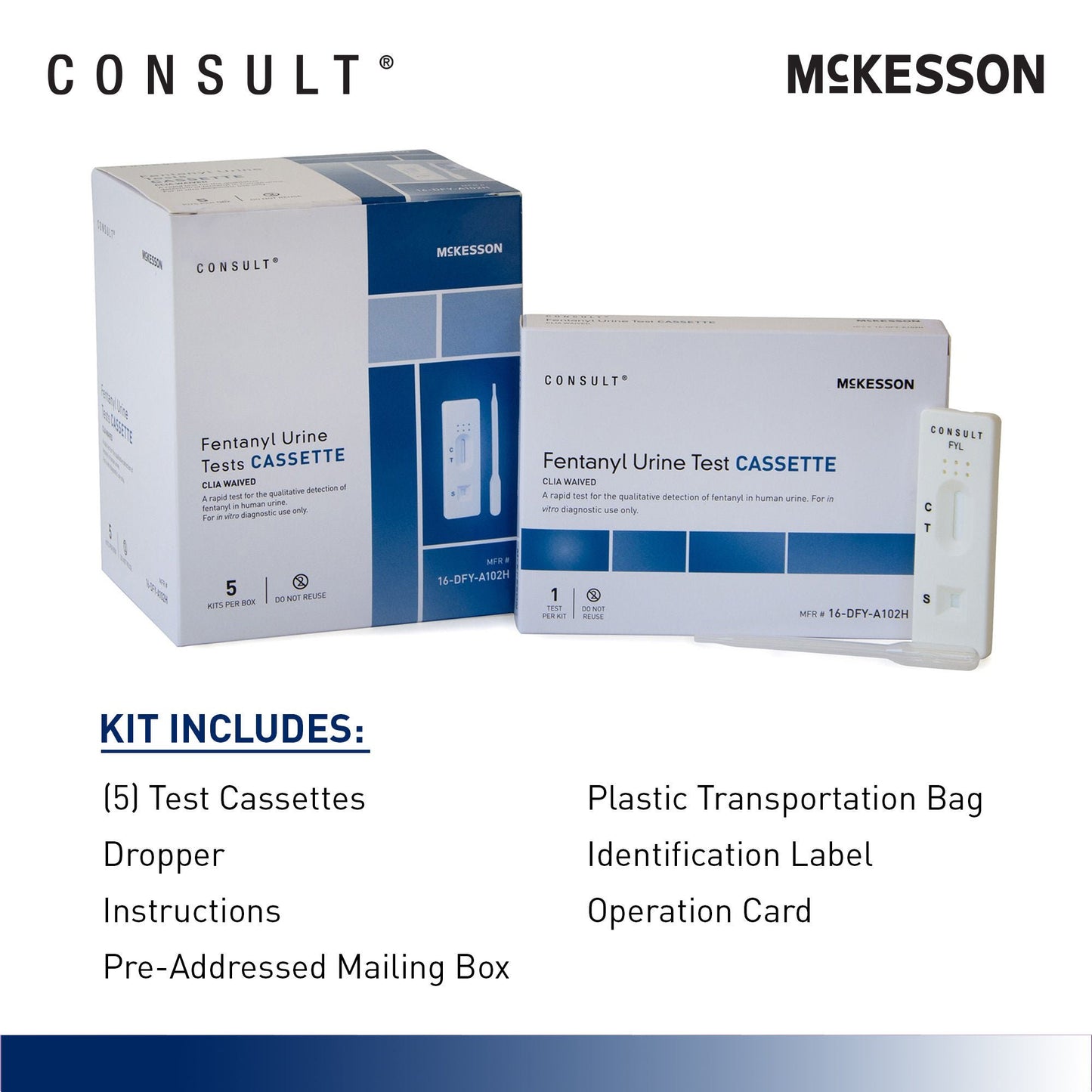 TEST KIT, FENTANYL URINE RAPIDOTC (5/KT 64KT/CS)
