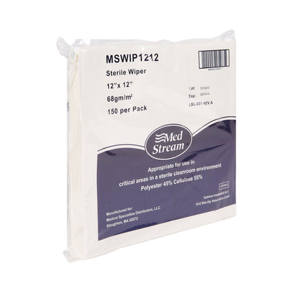 WIPE, CLEANROOM ISO CLASS5 STR DISP WHT 12X12" (150/PK 8PK/C