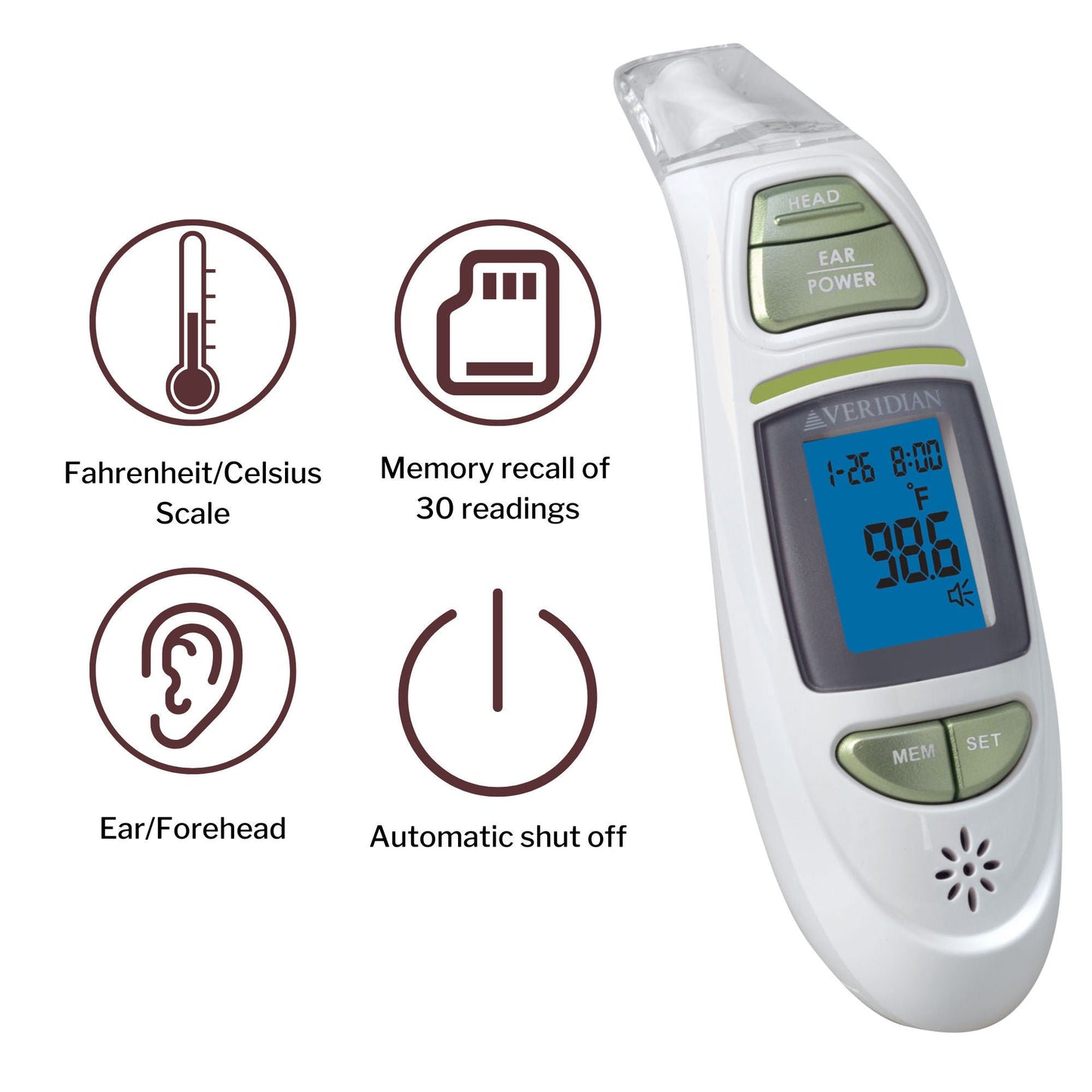 THERMOMETER, INFRARED TALKING EAR/FOREHEAD (24/CS)