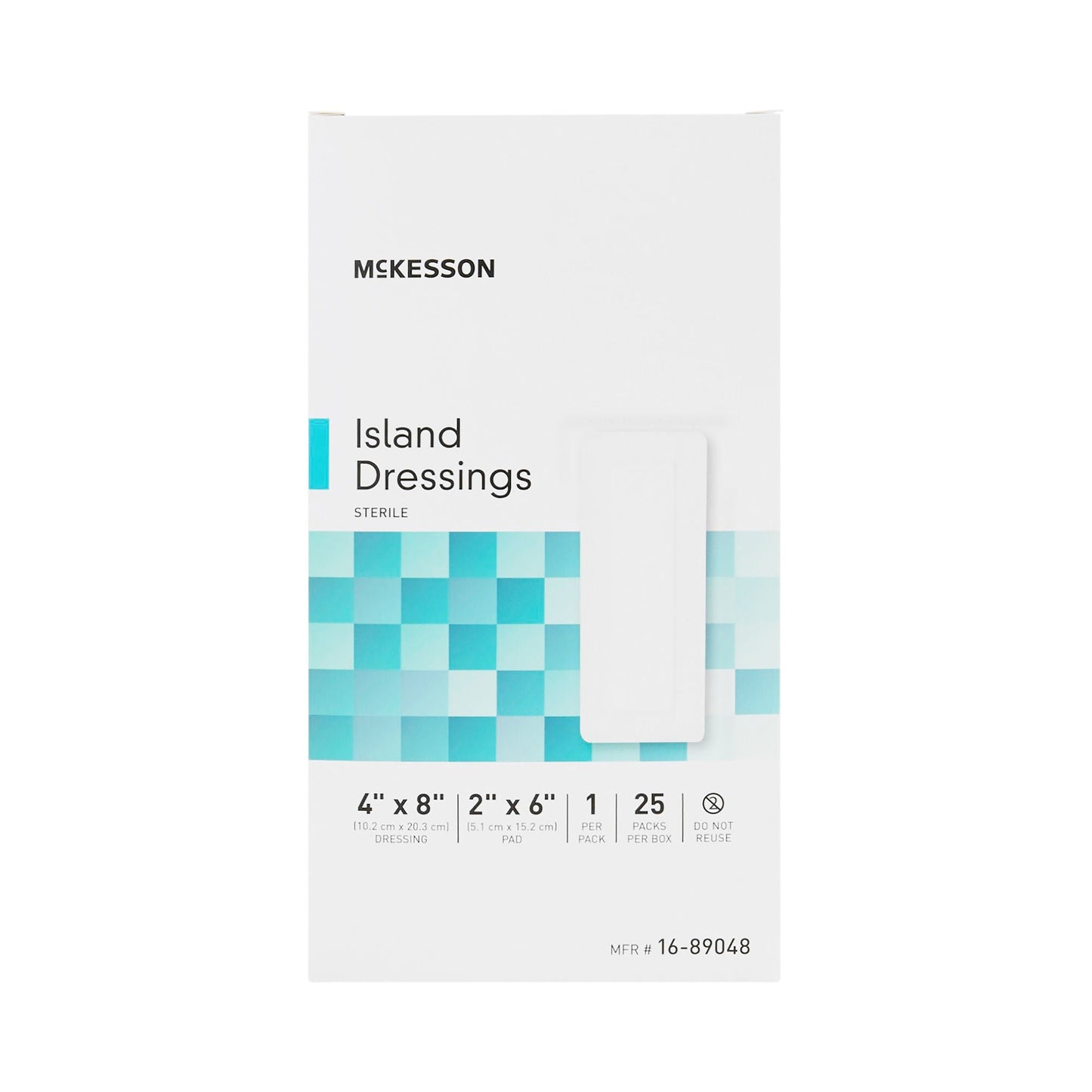 DRESSING, ISLAND BORDER-GAUZE STR LF 4X8" (25/BX 4BX/CS)