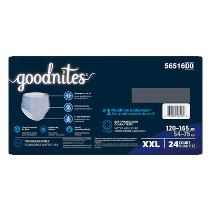 UNDERWEAR, GOODNITES GIGAPK YTH BOY SZ7 2XLG (24/CS)
