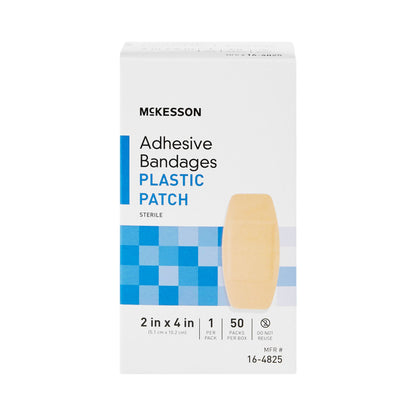 BANDAGE, ADHSV SHR PTCH 2X4 STR LF(50/BX 24BX/CS)