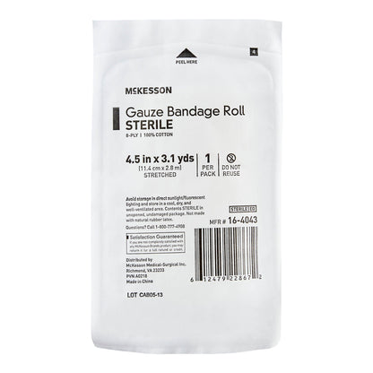 BANDAGE ROLL, GAUZE FLUFF STR 4.5"X3.1YDS (100/CS)