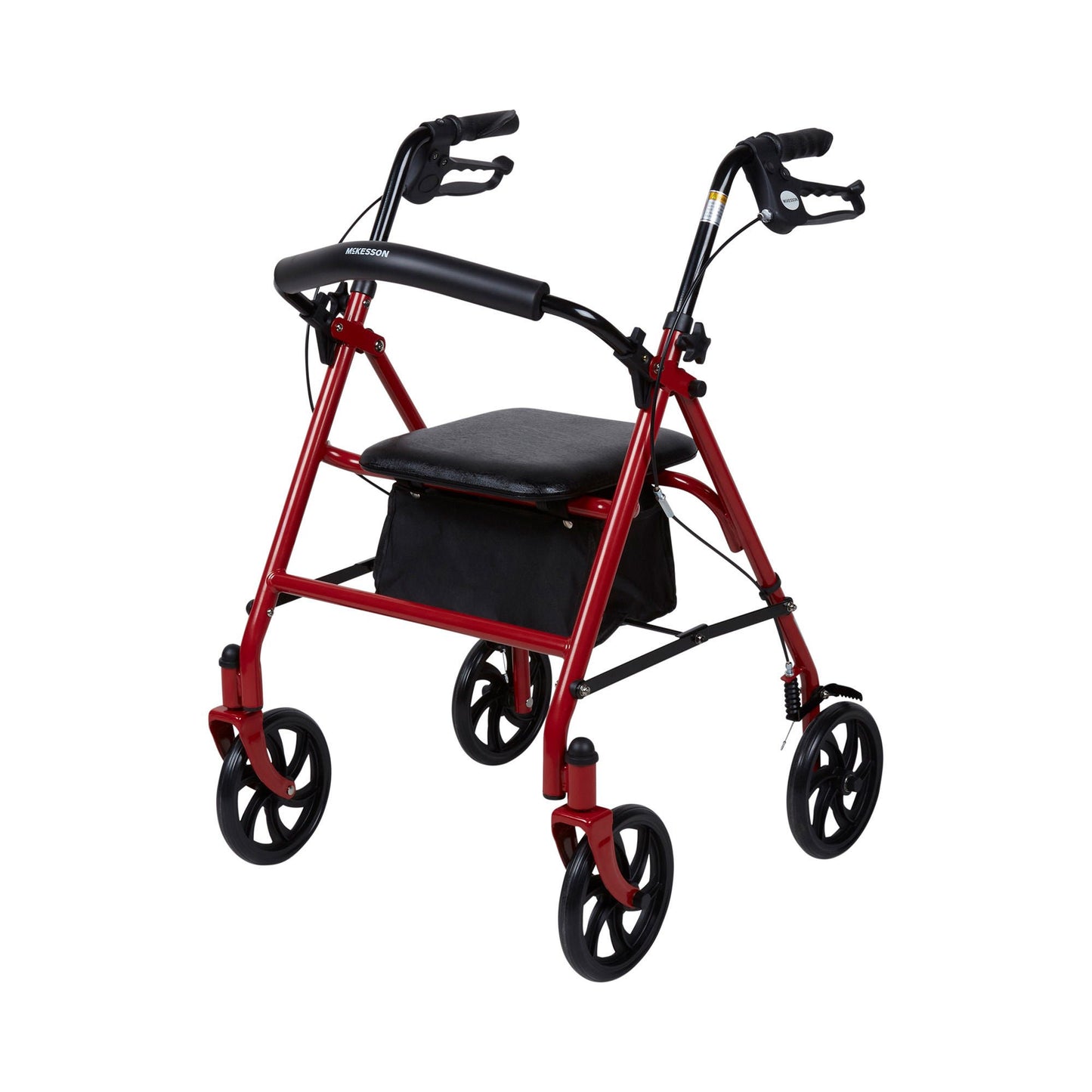WALKER, ROLLATOR DURA FOLDING STEEL W/7.5" WHLS RED 350LB