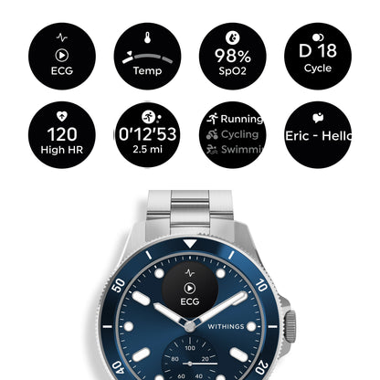 SMARTWATCH, HEART HEALTH HYBRID SCANWATCH NOVA BLU 42MM