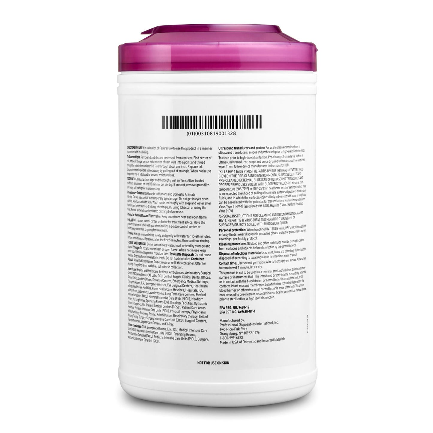 WIPE, GERM SANI-CLOTH PRIME DISP XLG 7.5"X15" (70/CN 6CN/CS)