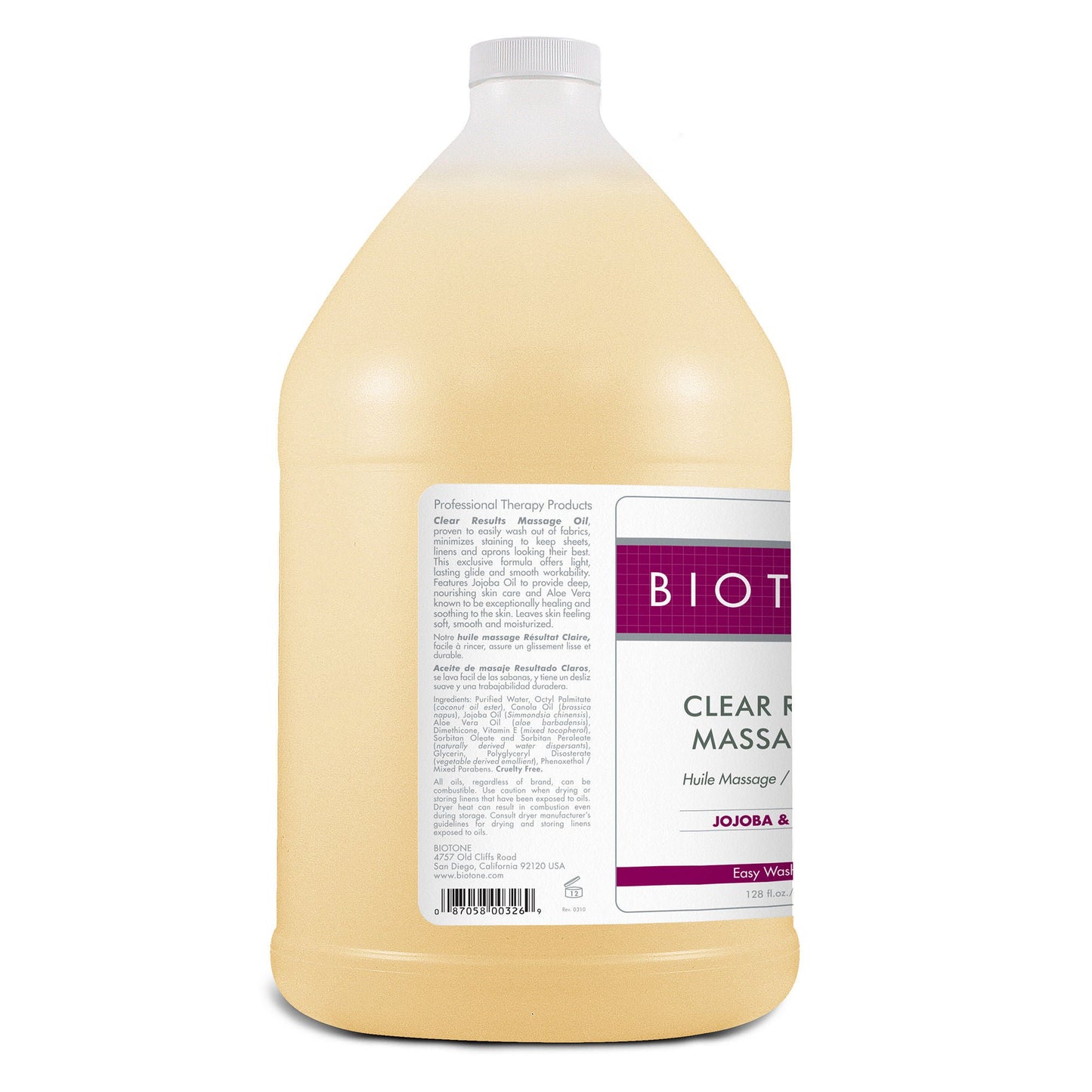 OIL, MASSAGE CLEAR RESULTS BT 1GL (4/CS)