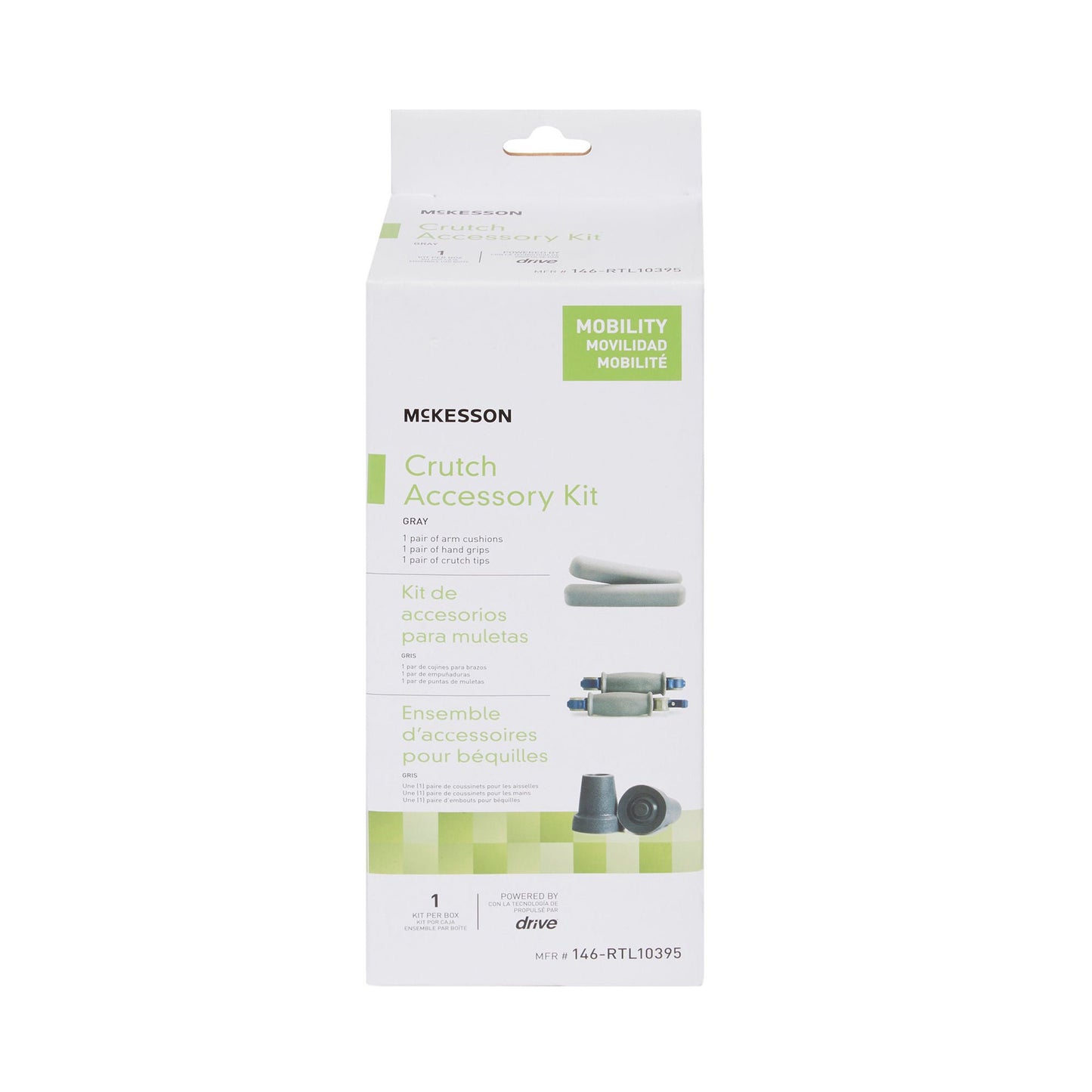 ACCESSORY KIT, CRUTCH ARM CUSH/HND GRIP/TIPS F/RTL10433 8KT/