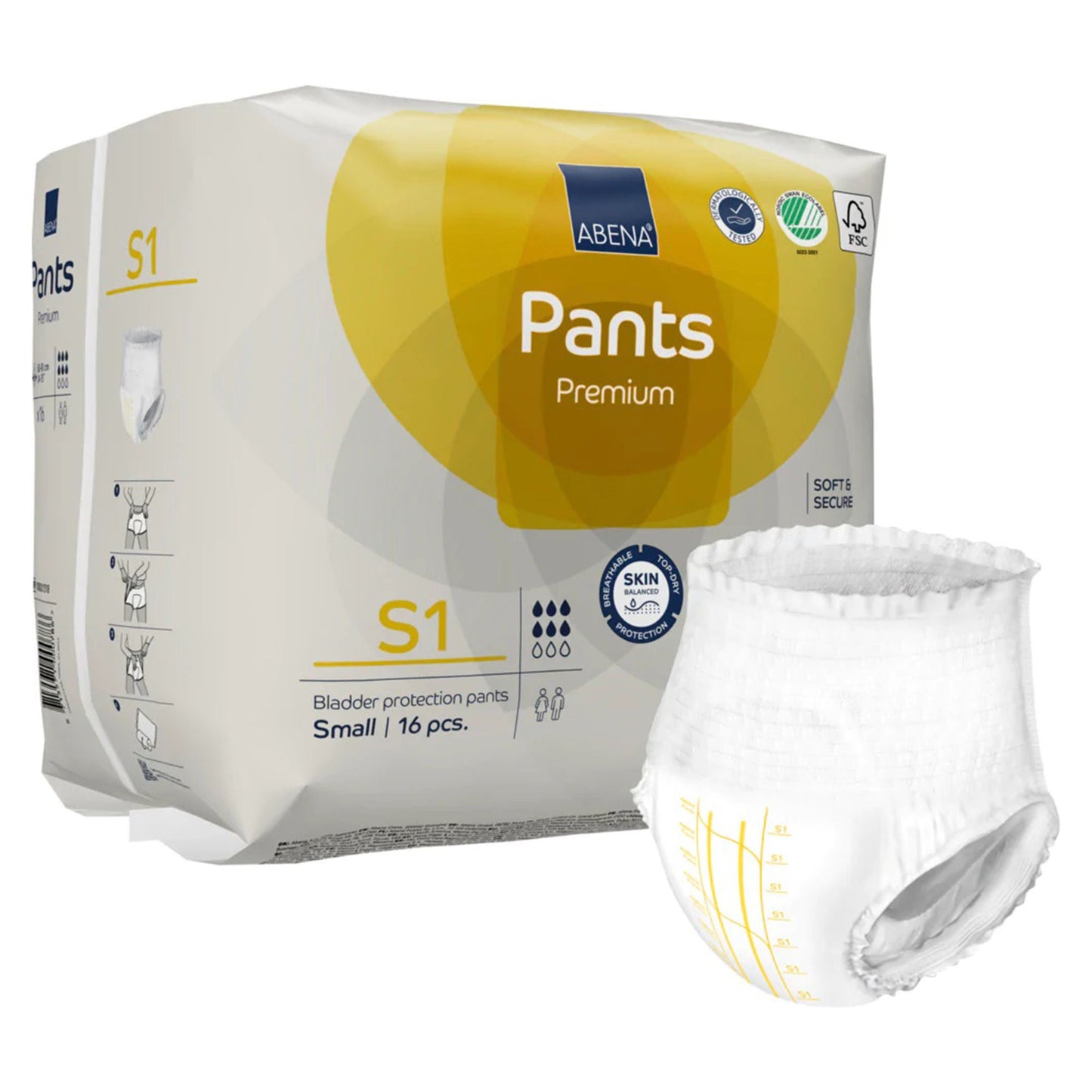 UNDERWEAR, INCONT ABENA PROT PREM S1 SM (16/PK 6PK/CS)