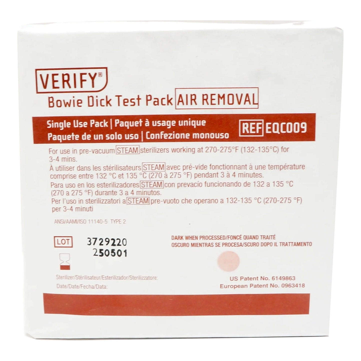 TEST KIT, VERIFY BOWIE DICK (20/BX)