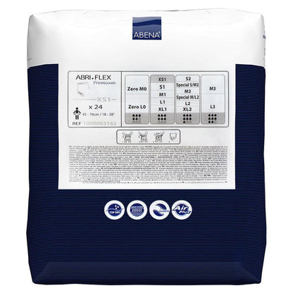UNDERWEAR, INCONT ABRI-FLEX PREM SZ1 XSM 1400ML (24/BG 4BG/C