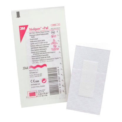 DRESSING, WND ADHSV MEDIPORE +PAD 2 3/8"X4" (50/BX)