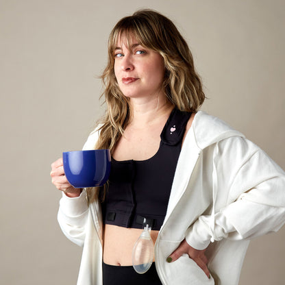 BRA, PST-OP LARISSA W/PCKT PUFF DRN TAB BLK MED (36/CS)