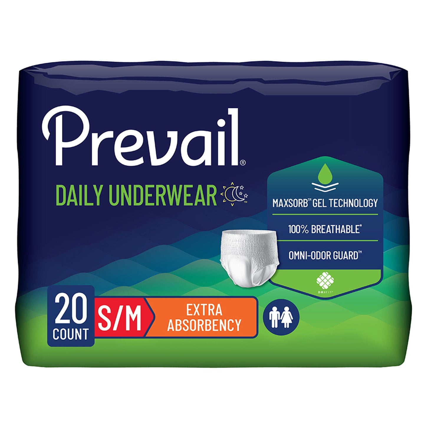 BRIEF, PULL-ON PREVAIL MD (20/PK,4PK/CS)
