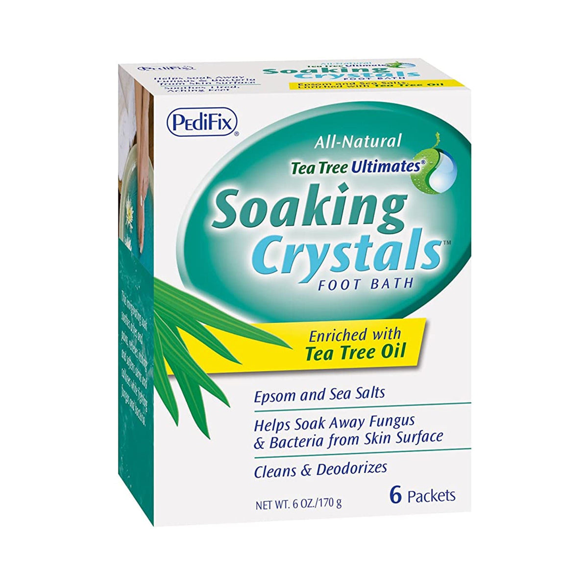 CRYSTALS, SOAKING FOOT BATH TEA TREE/SALT (6/PK)