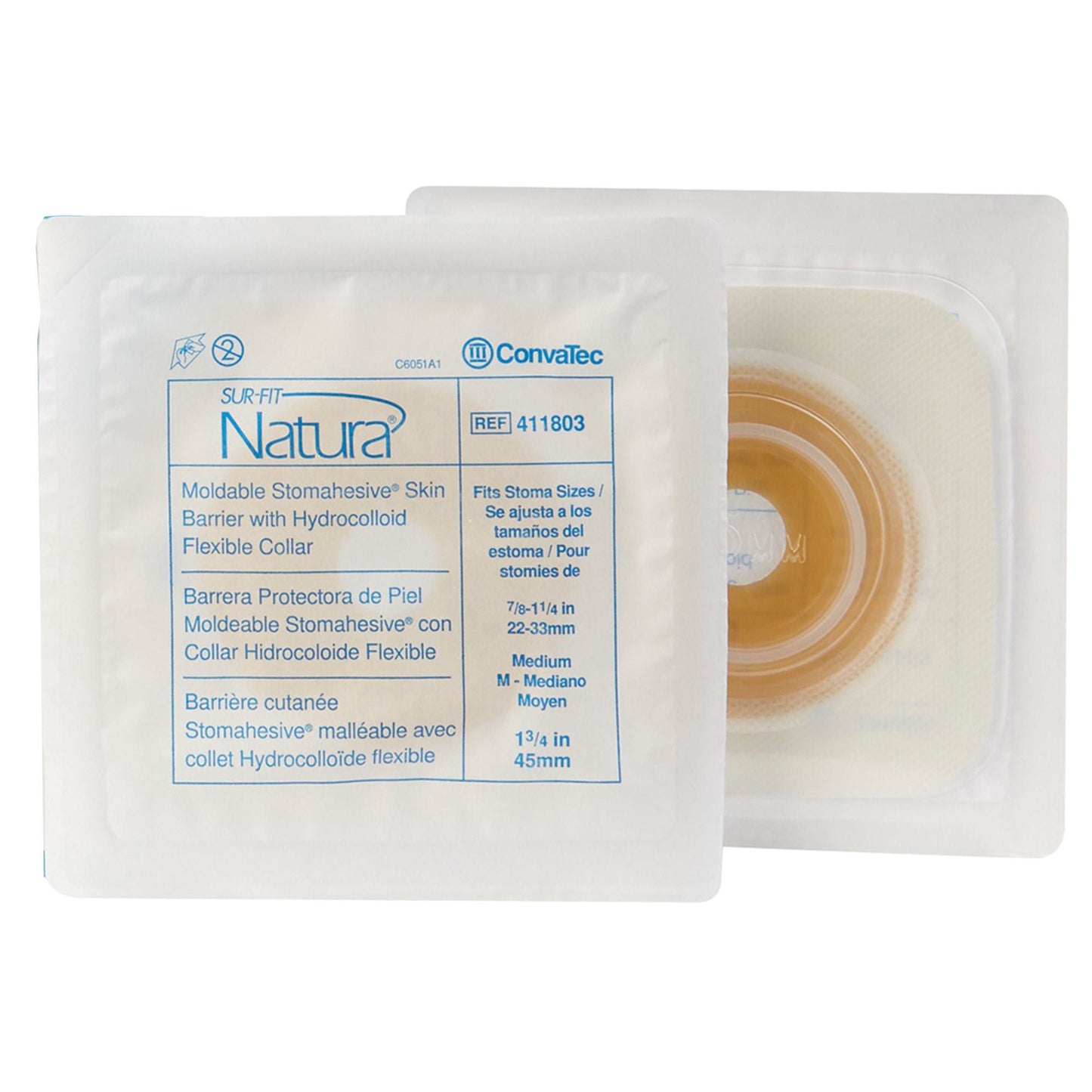 BARRIER, SKIN SUR-FIT NATURA STOMAHESIVE 45MM MED 10/B
