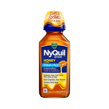 NYQUIL, LIQ SEVERE COLD & FLU HONEY 12OZ