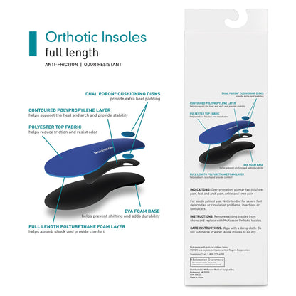INSOLE, ORTHO FULL LNGTH C MEN6-6.5/WMN8-8.5 (1PR/BX)