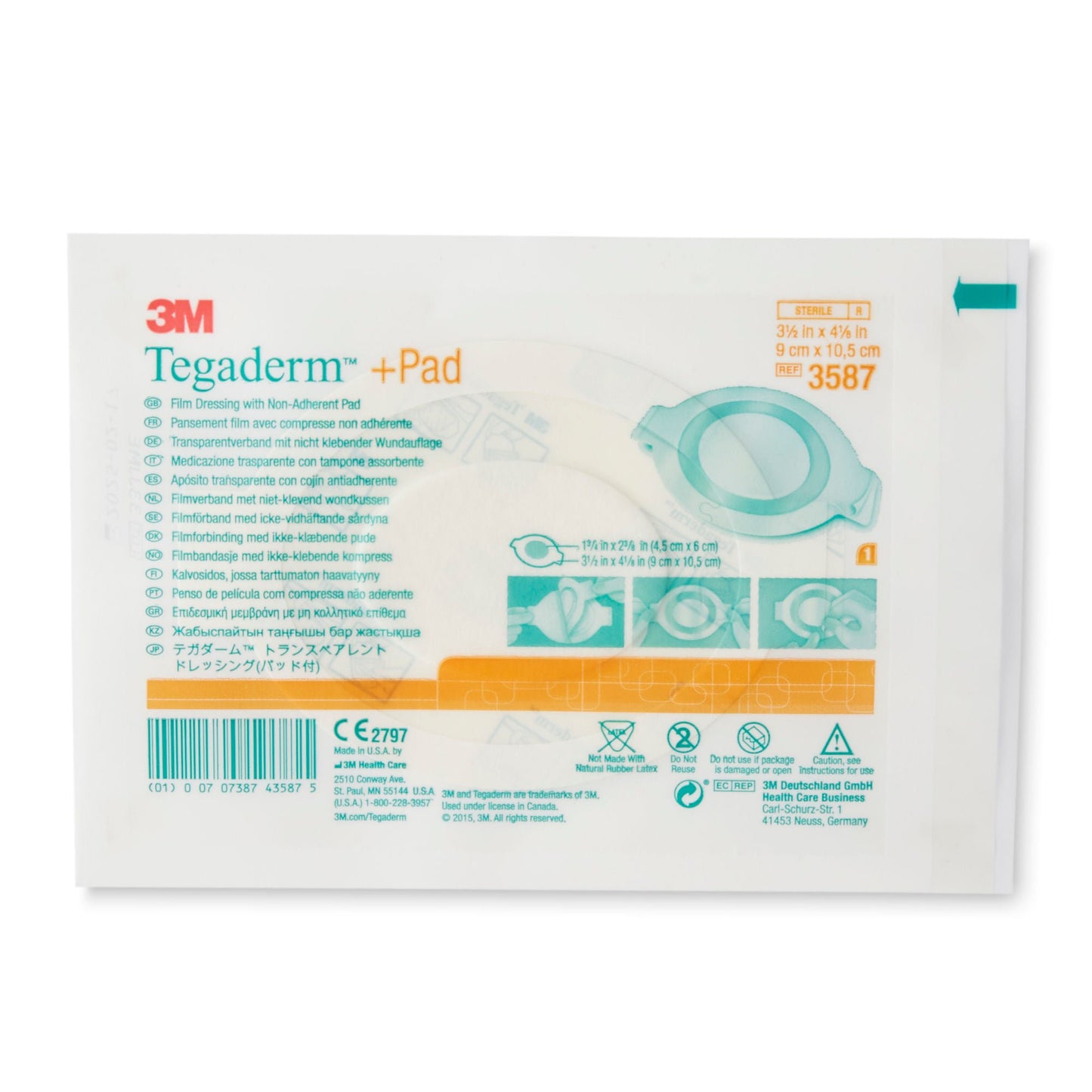 DRESSING, TEGADERM 3 1/2"X4" (25/BX 4BX/CS)