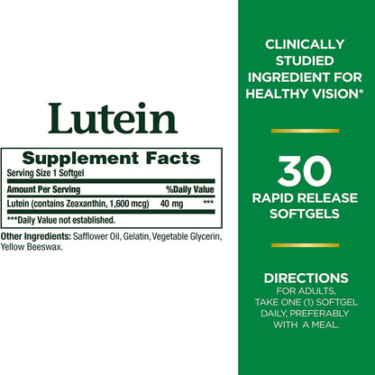 LUTEIN, CAP SGEL NATURES BOUNTY 40MG (30/BT)