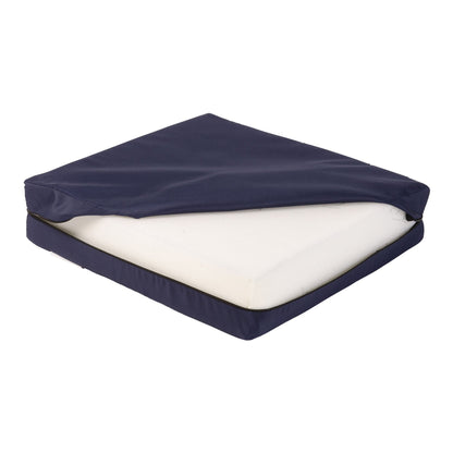 CUSHION, SEAT FOAM DMI F/WHEELCHAIR/CAR/CHAIR W/COVER NAVY