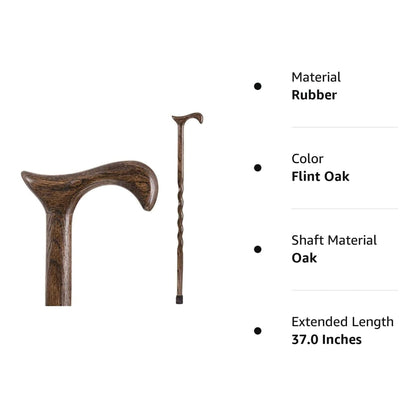 CANE, WOOD BRAZOS 37 DERBY HANDLE TWISTED 37"