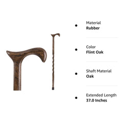 CANE, WOOD BRAZOS 37 DERBY HANDLE TWISTED 37"