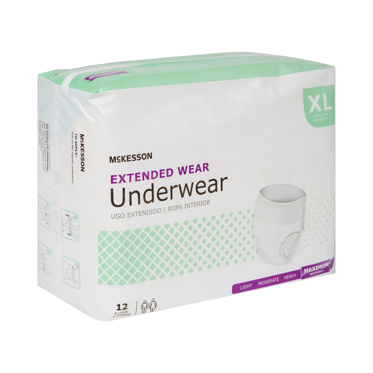 UNDERWEAR, EXTENDED WEAR XLG 58-68 (12EA/BG 4BG/CS)