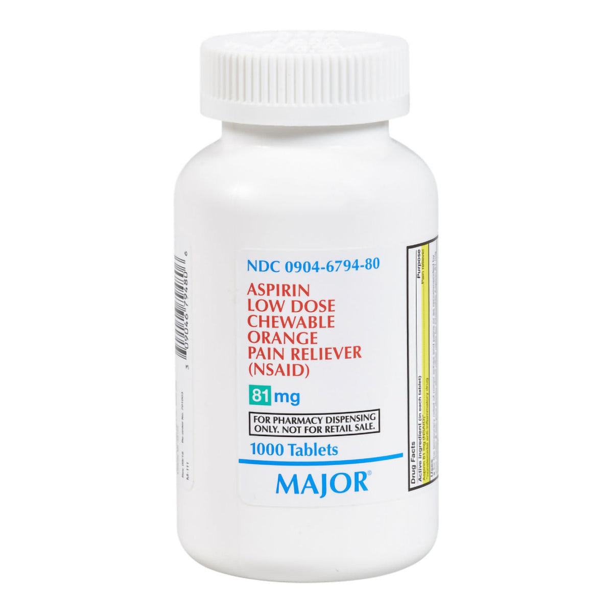 ASPIRIN, TAB CHEW 81MG (1000/BT)