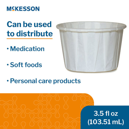 CUP, SOUFFLE PORTN TRTD PAPER WHT 3.5OZ (100/SL 50SL/CS)