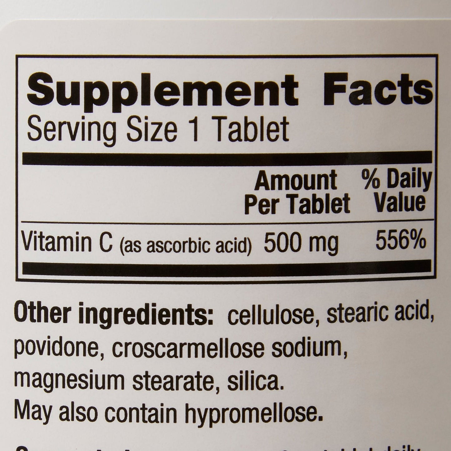 VITAMIN C, TAB 500MG (1000/BT 12BT/CS)