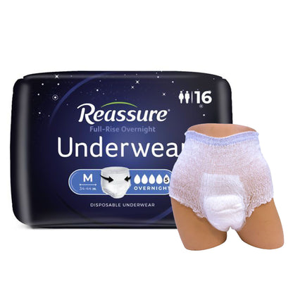 Reassure® Full-Rise Overnight Absorbent Underwear, Heavy Absorbency, Medium