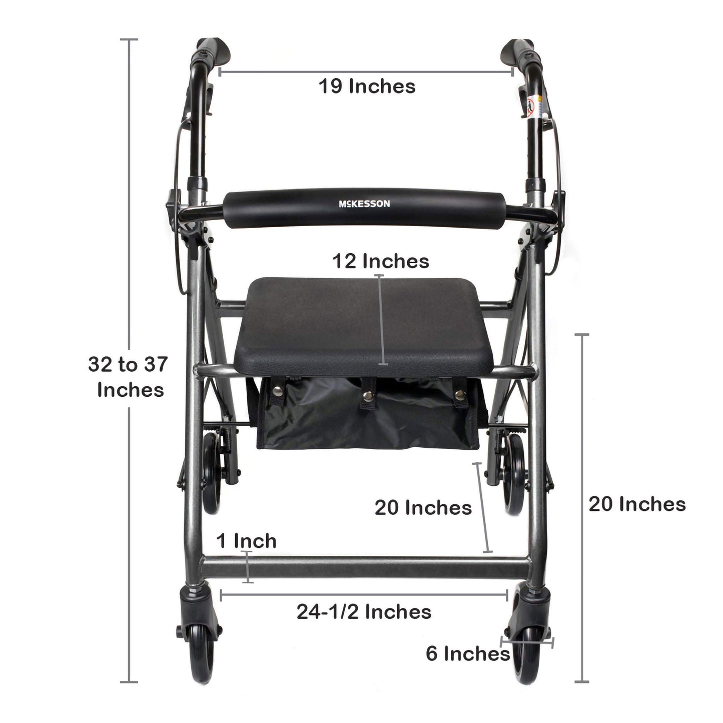 WALKER, ROLLATOR LTWT FOLDING ALUM W/6" WHLS SLVR 300LB