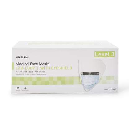 MASK, PROC W/EYESHLD LOOPS ASTM3 ANTIFOG (25/BX 4BX/CS)