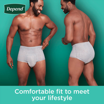UNDERWEAR, DEPEND MAX ABSRB MEN GRY LG (28/PK 2PK/CS)