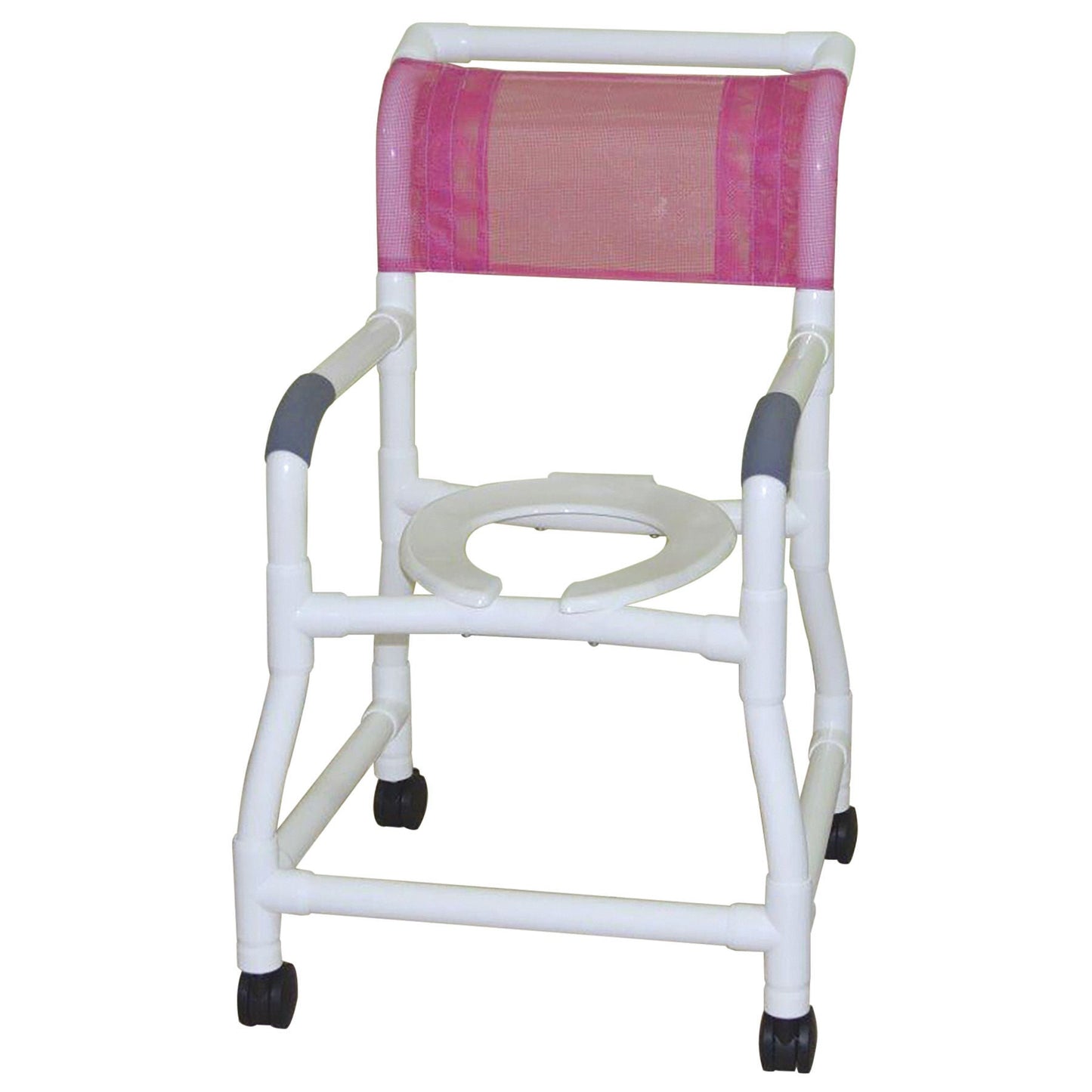 CHAIR, SHOWER OPEN FRONT W/3" CASTERS BLU 18"