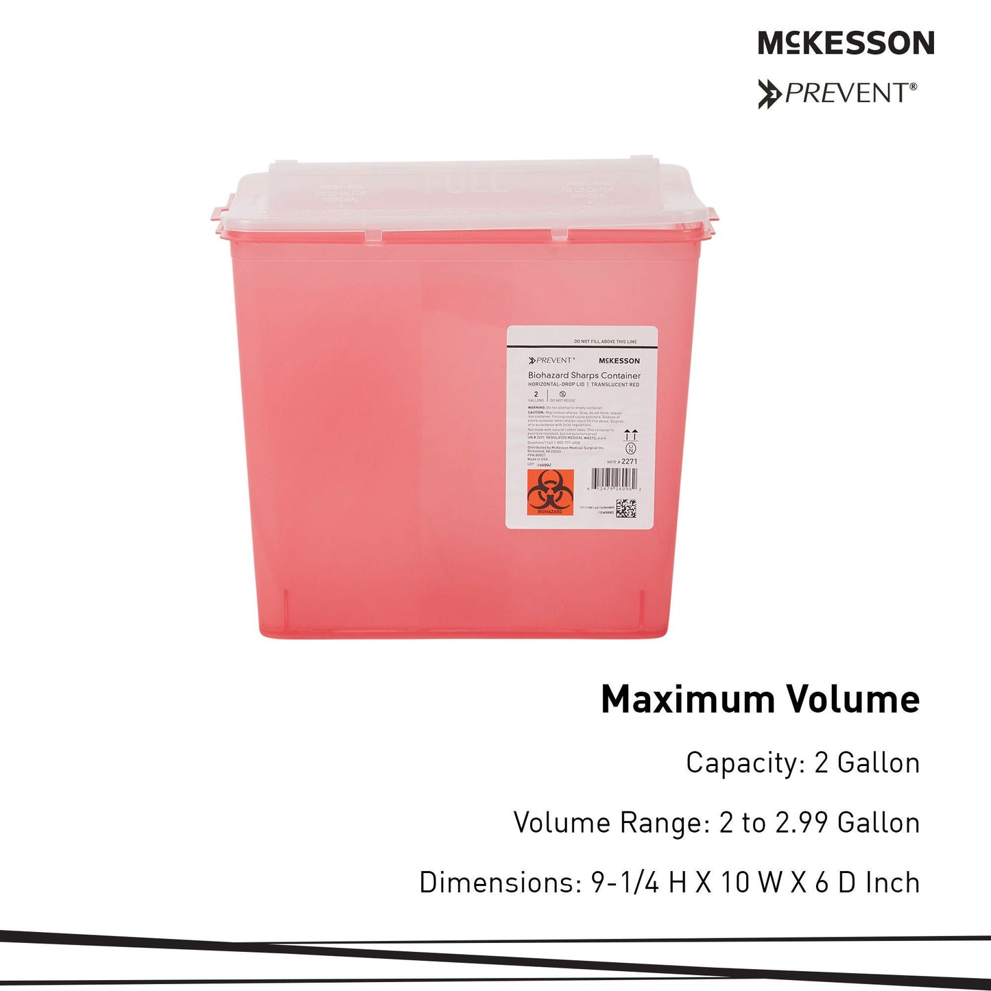 CONTAINER, SHARPS RED 2GL (20/CS)