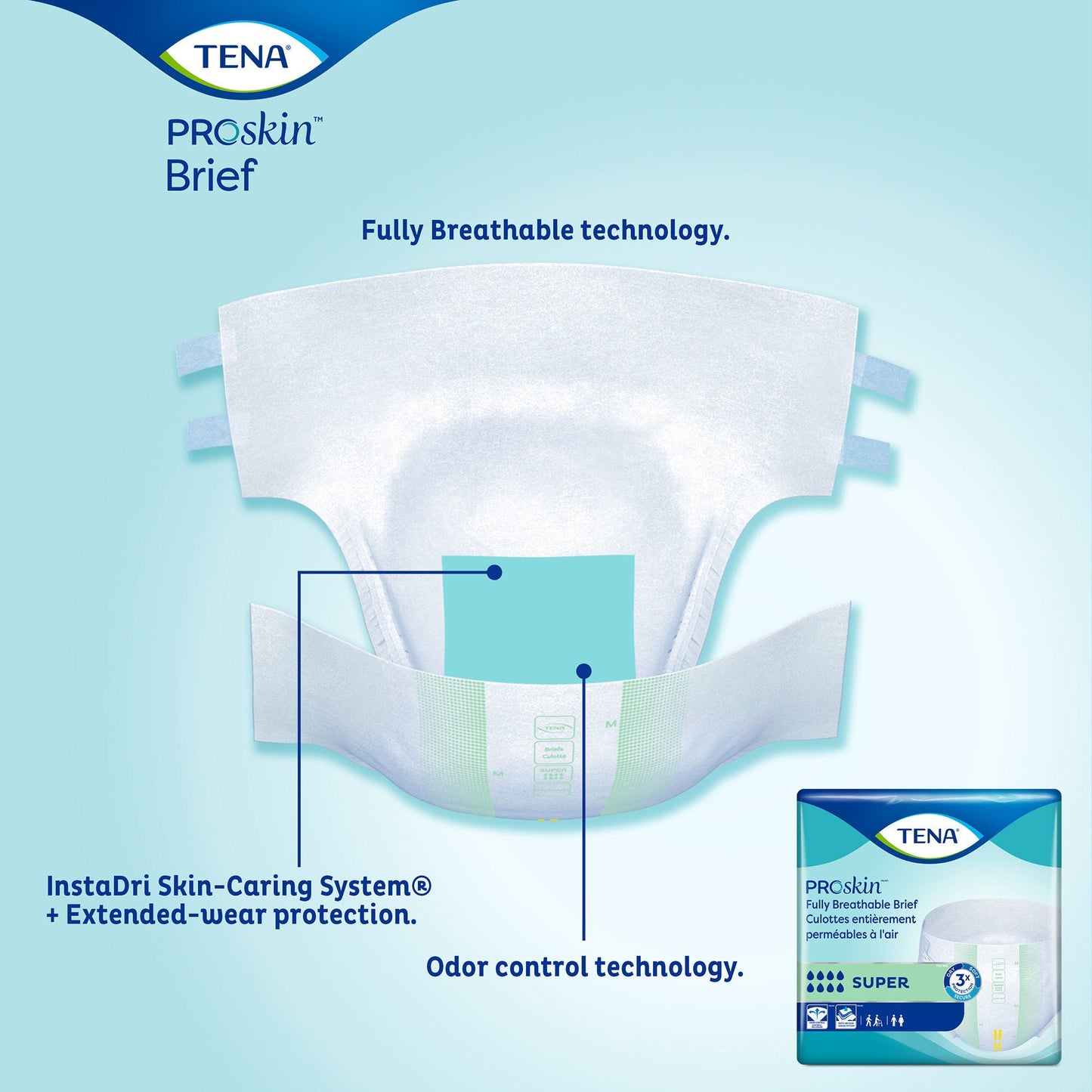 BRIEF, TENA PROSKIN SUPER LG (20/BG 4BG/CS)