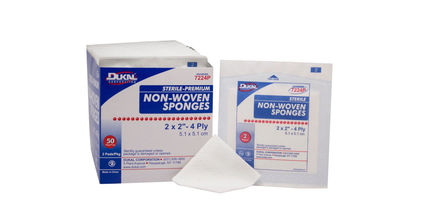 SPONGE, NON-WOVEN 2X2 (2/PK 50PK/BX)