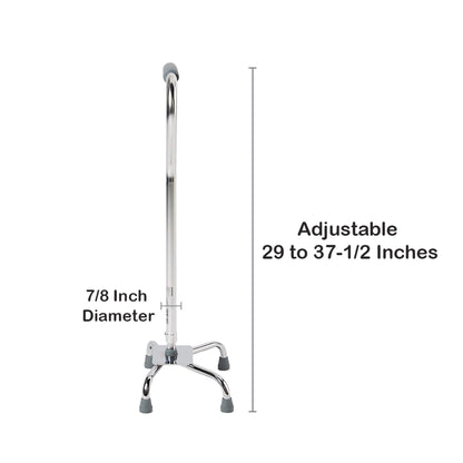 CANE, QUAD/LG BASE ALUM CHROME(4/CS)