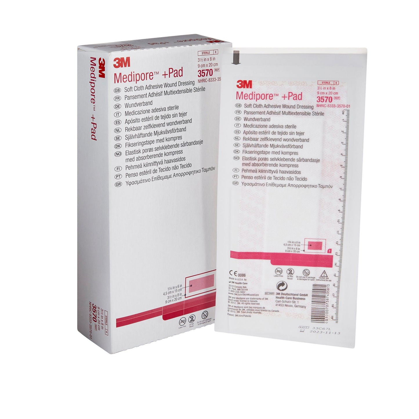 DRESSING, SOFT CLOTH MEDIPORE +PAD 3 1/2X8" (25/BX)