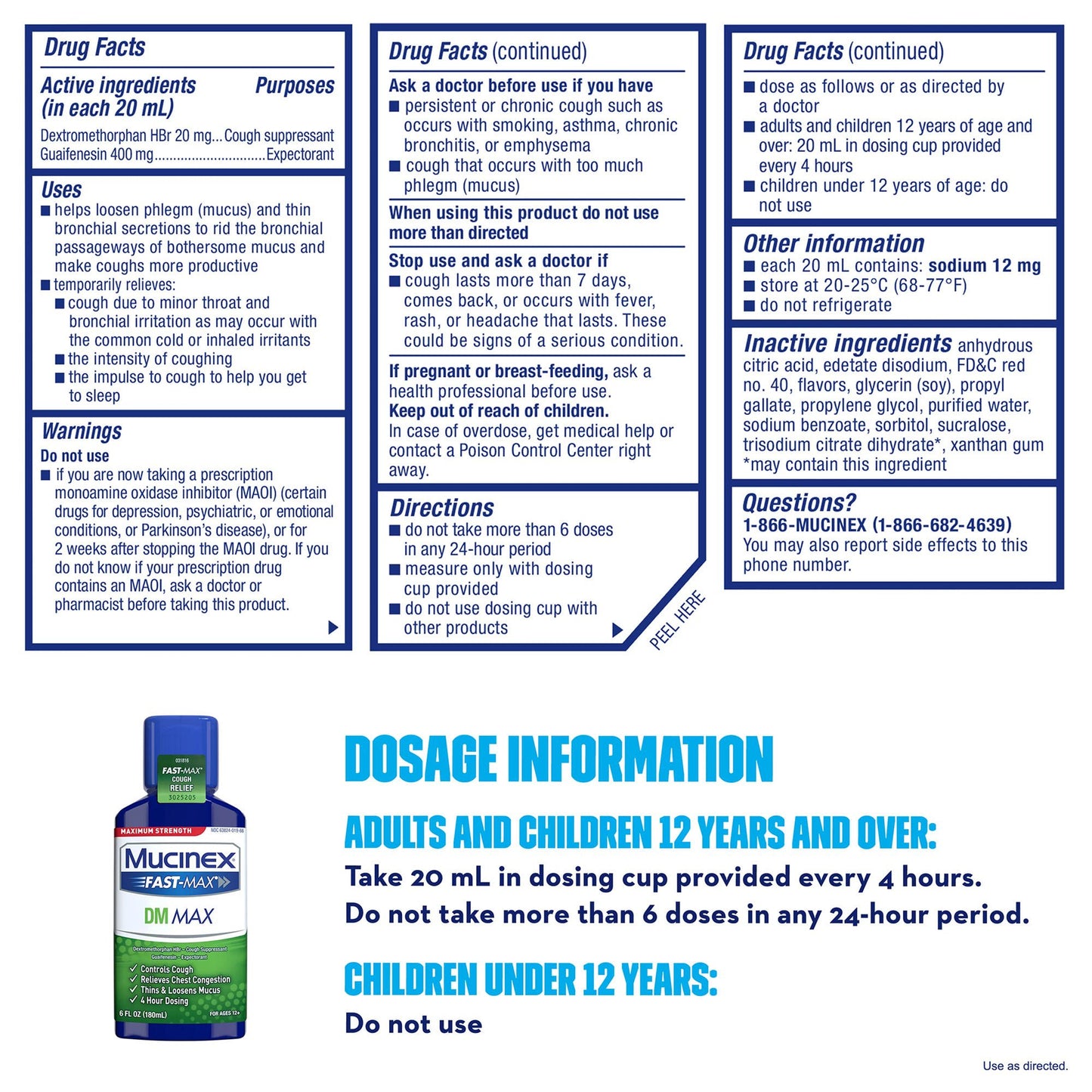 MUCINEX DM, LIQ FAST-MAX 100-5MG/5ML CHERRY 6OZ