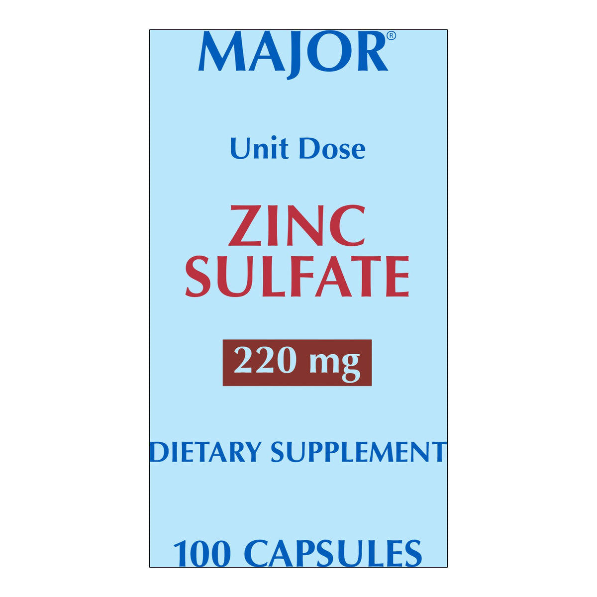 ZINC SULFATE, CAP 220MG UD (100/BX)